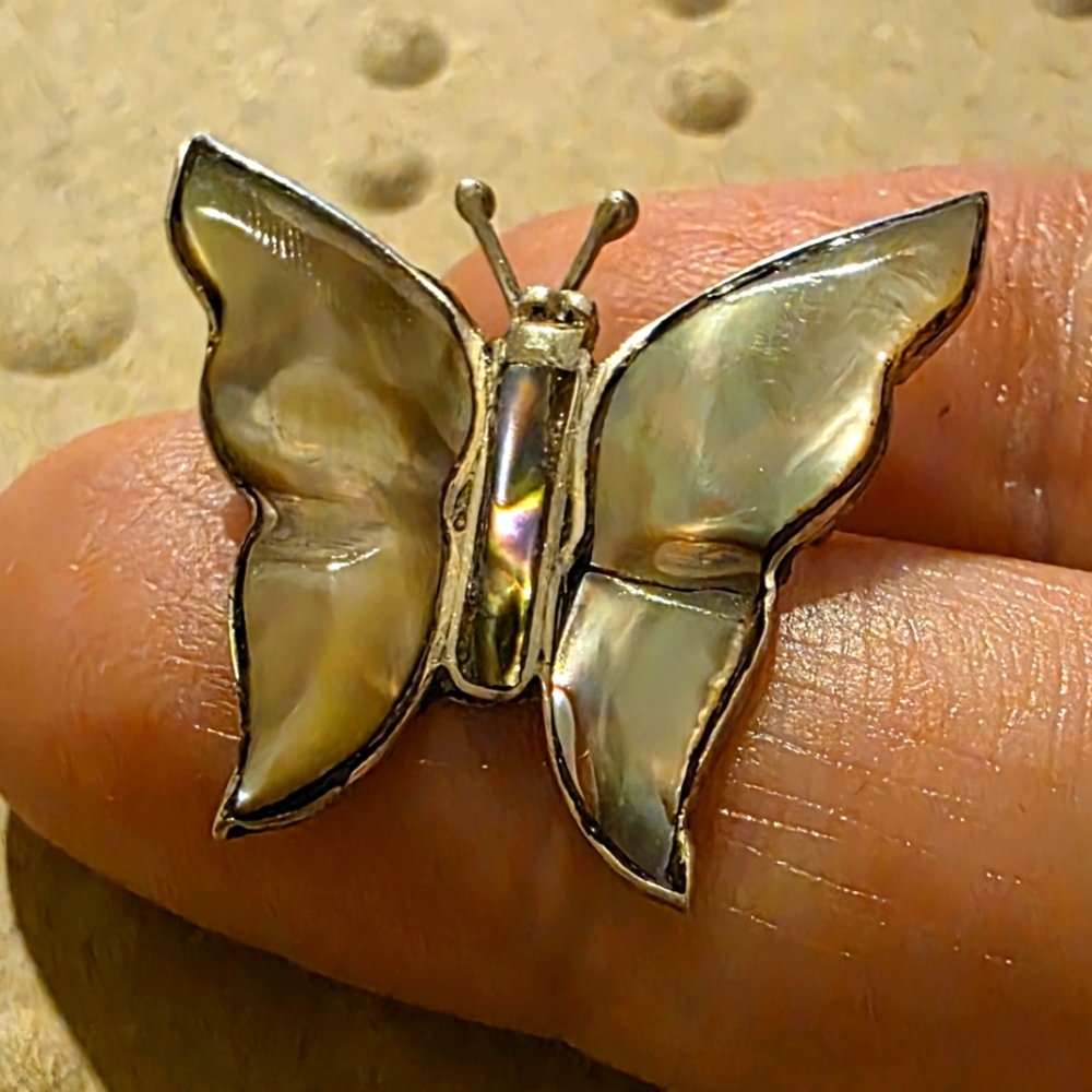 Vintage Sterling 925 Silver 50/60s Taxco  & Abalone Pendant